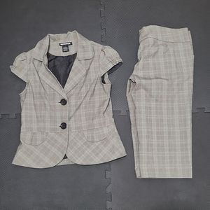 Seduction Plaid Shorts Blazer Co ord Suit Set